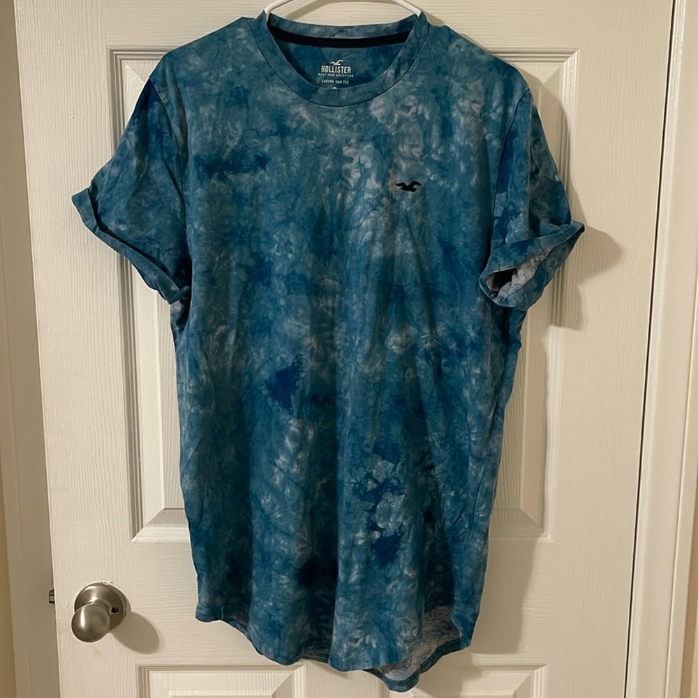 Hollister Men’s shirt tie dye blue